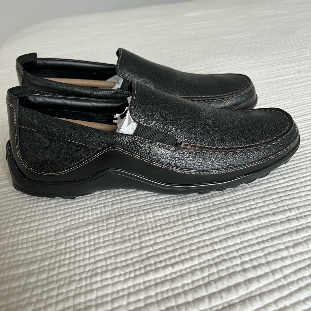 NWOT Cole Haan Tucker Venetian Black Leather Slip-On Loafers Mens